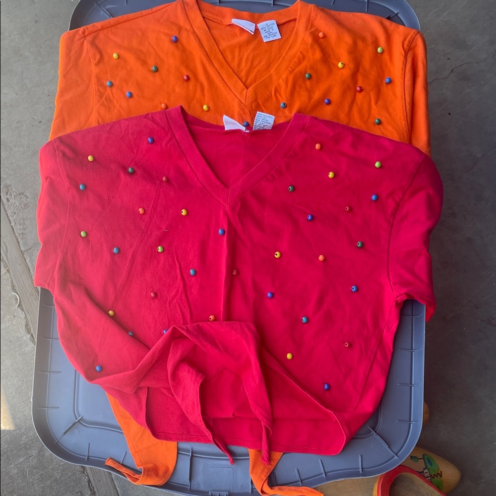 Colorful Beaded Women's Short Sleeve Tops